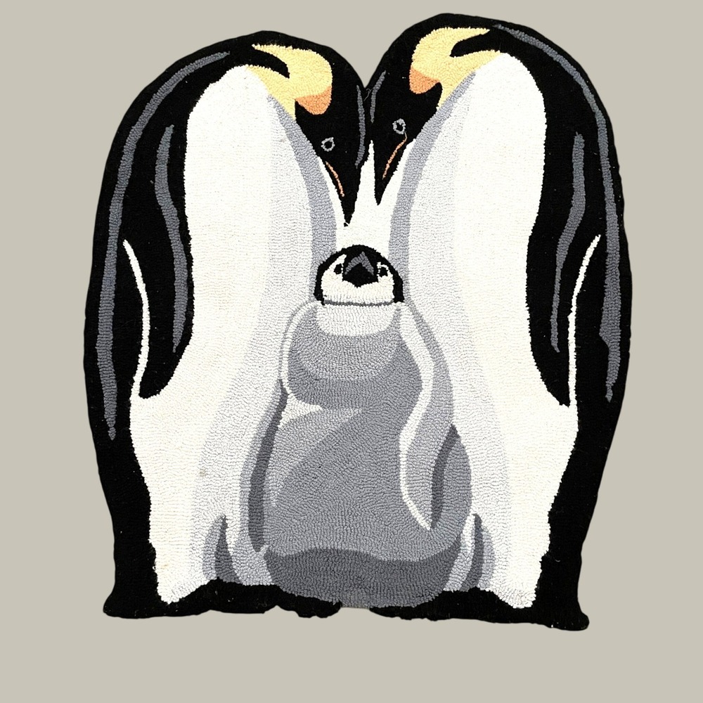 Emperor Penguin Family Accent Rug Nursery Playroom Decor Bathroom Door mat